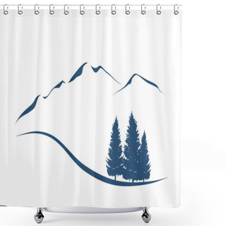 Personality  Mountains And Firs Shower Curtains