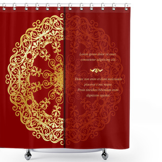 Personality  Vintage Greeting Cards In Eastern Style Shower Curtains