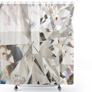 Personality  Realistic Diamond Texture Refracted Layers Macro, 3D Render Shower Curtains