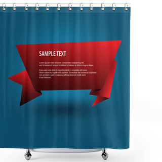 Personality  Red Origami Banner. Vector Background. Shower Curtains