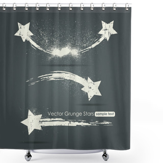 Personality  Grunge Set Of Shooting Stars Shower Curtains