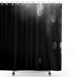 Personality  Sparking Silver Bokeh On Black Background For Celebration  Shower Curtains