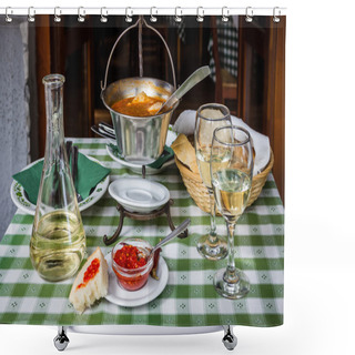 Personality  Meal Time, Still Life Shower Curtains