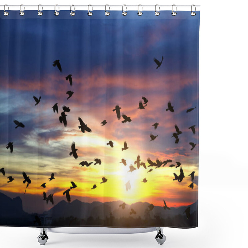 Personality  Birds Flying Back Home. Shower Curtains