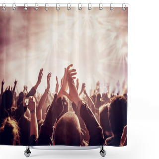 Personality  Large Group Of People Enjoying Concert Shower Curtains