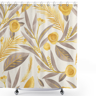 Personality  Pattern With Fall Flowers Shower Curtains