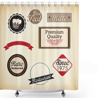 Personality  Retro Labels Shower Curtains