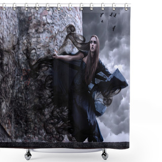 Personality  Portrait Of A Young Witch. Shower Curtains