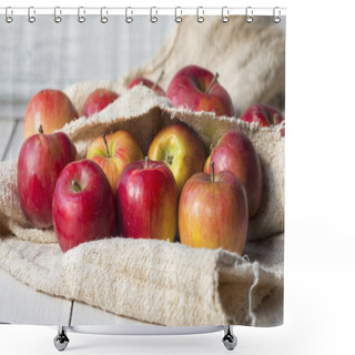 Personality  Ripe Red Apples On The Table Shower Curtains