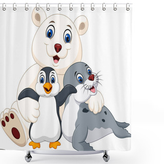 Personality  Cartoon Happy Pole Animals Shower Curtains