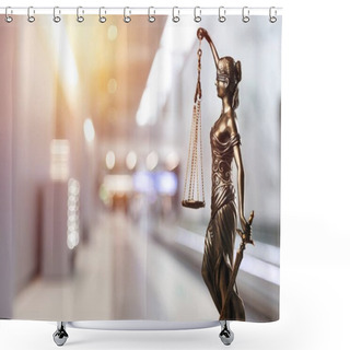 Personality  Sculpture Of Themis, Mythological Greek Goddess, Symbol Of Justice Shower Curtains