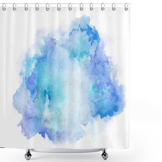 Personality  Blue Watercolor Drawing Ink Shower Curtains
