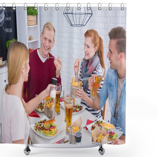 Personality  Friends Eating Burgers Shower Curtains