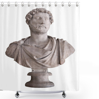 Personality  Marble Bust Of The Roman Emperor Hadrian Shower Curtains