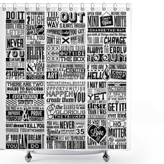 Personality  Set Of Retro Vintage Motivational Quotes Shower Curtains