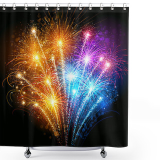 Personality  Colorful Fireworks Shower Curtains
