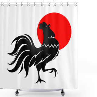 Personality  Black Cock With Morning Sun Shower Curtains