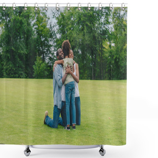 Personality  Family Hugging Each Other Shower Curtains