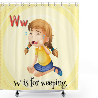 Personality  Flashcard Letter W Is For Weeping Shower Curtains