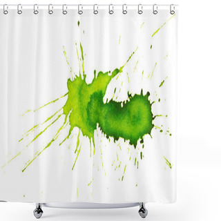Personality  Green Paint Blots Shower Curtains