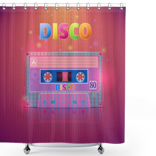 Personality  Illustration Of A Cassette Tape With The Words Of The Tape Shower Curtains