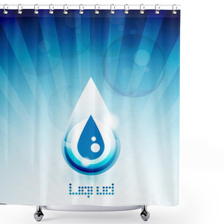 Personality  Blue Water Drop Concept Shower Curtains