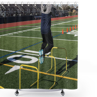 Personality  Jumping Over Hurdles For Strength And Coordination Training Shower Curtains
