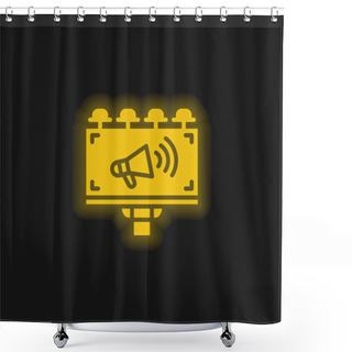 Personality  Billboard Yellow Glowing Neon Icon Shower Curtains