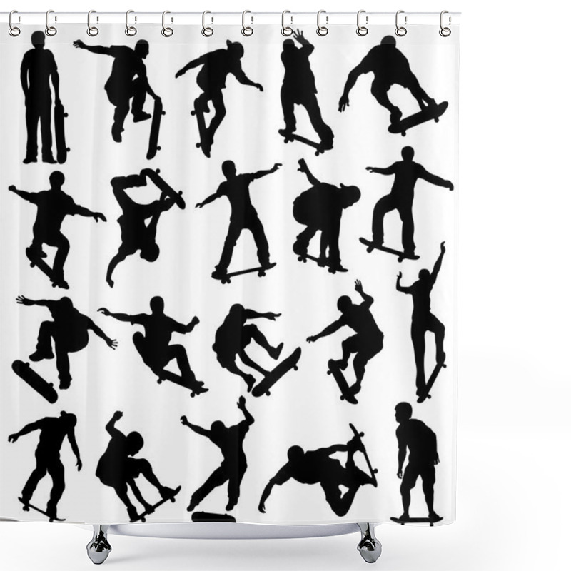 Personality  Skateboarding Silhouette, Skaters, Extreme Sport shower curtains