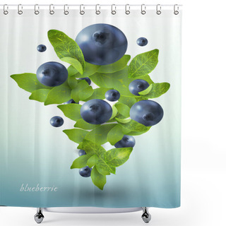 Personality  Splash Of Blueberries. Vector Illustration. Shower Curtains