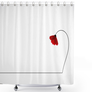 Personality  Abstract  Red Poppy Flowers Shower Curtains