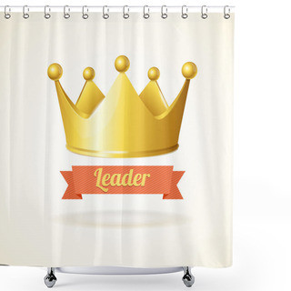 Personality  Vector Golden Crown Shower Curtains