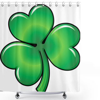 Personality  Illustration Of Shamrock Clover Shower Curtains