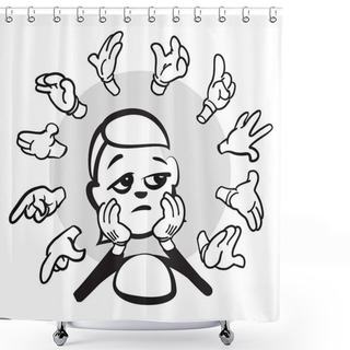 Personality  Stick Figure Series Emotions - Burn Out Shower Curtains