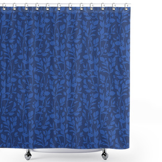 Personality  Seamless Art Deco Vintage Pattern With Sprigs And Berries. Shower Curtains