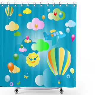Personality  Toys Pattern Shower Curtains