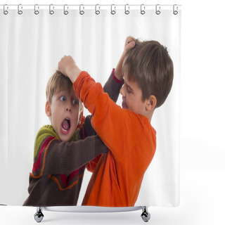 Personality  Boys Fighting Shower Curtains