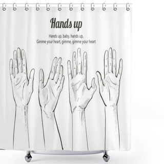 Personality  Vector Hands Up Shower Curtains