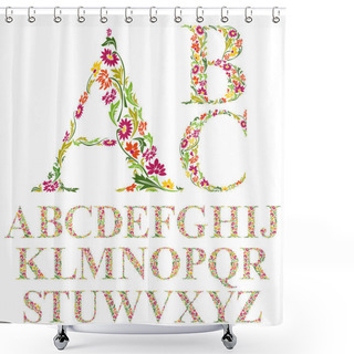 Personality  Natural Alphabet Letters Shower Curtains