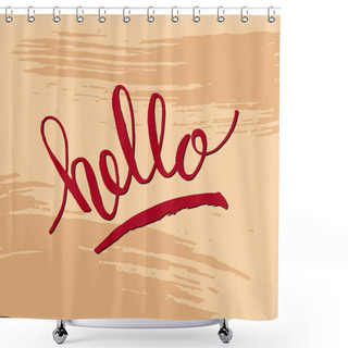 Personality  Color Hand Lettering Hello Shower Curtains