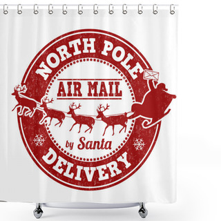 Personality  North Pole Delivery Stamp Shower Curtains