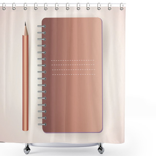 Personality  Vector Pencil With Notepad Shower Curtains