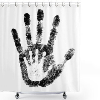 Personality  Adult And Child Hand Print Shower Curtains