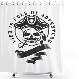 Personality  Marine Emblem Skull Shower Curtains
