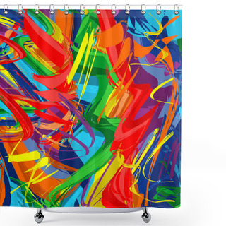 Personality  Abstract Raibow Colorful Vector Line Background Shower Curtains