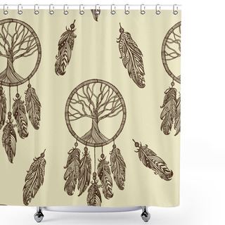 Personality  Indian Dream Catchers Shower Curtains