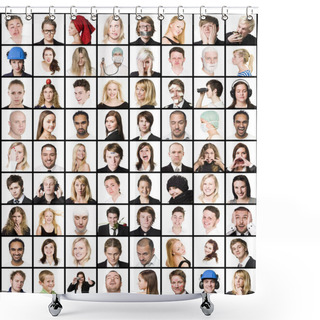 Personality  Collage Of Portraits Shower Curtains