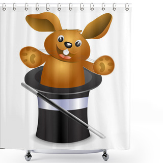 Personality  Bunny In A Hat Shower Curtains