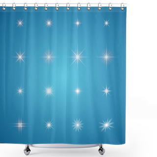 Personality  Set Of Glowing Light Effect Stars Bursts Shower Curtains