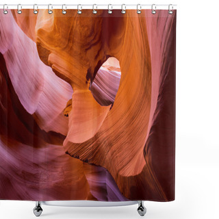 Personality  Red Orange Sandstone Waves Shower Curtains